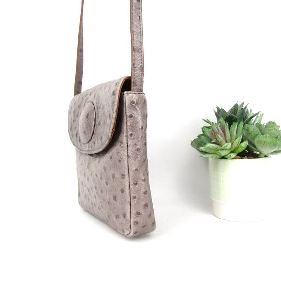 Hobo International Ostrich Grey Crossbody Mini Bag - Picture 4 of 9